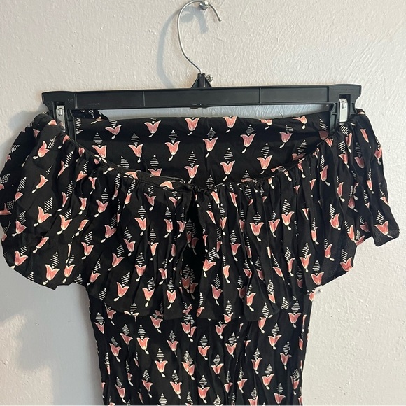 Flynn Skye Strapless Fiona Midi Dress Dark Tulips Size Small - Picture 9 of 14